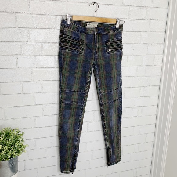 Free People Lennon Plaid Denim - Picture 4 of 6